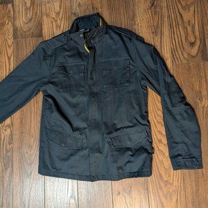 RUDE JACKET SIZE MEDIUM HOODED - GREAT CONDITION MILITARY STYLE - BOMBER - GRAY